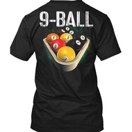 100% Cotton Swimming Pool Pool 9 Ball Black Printed T-Shirt Summer Trendy Top Ready Stock