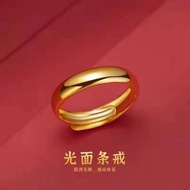 ring woman ring men Vacuum Electroplating 999 Steel Seal Non-Fade Vietnam Sand Gold Plain Ring Men W