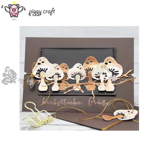 Piggy Craft metal cutting dies cut die mold 4Pcs Mushroom decoration Scrapbook paper craft knife mou