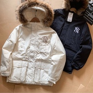 韓國預訂 2色選 mlb ny 刺繡logo 連帽羽絨外套