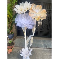 Giant flower pillar, chiffon fabric flower, giant decorative flower tree