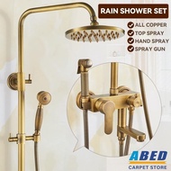 Abed All Copper Rain Shower Set European Retro Bathroom Shower Full Set with Shower Head Ab142