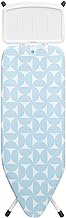 Brabantia - Ironing Board C - with XL Steam Unit Holder - Large &amp; Foldable - Adjustable Height - Non-Slip Rubber Feet - Perfect Fit Cotton Cover - Child &amp; Transport Lock - Fresh Breeze - 124 x 45 cm