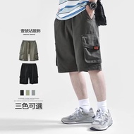 Work Pure Cotton Shorts Trendy Boys Casual Japanese Overalls Multi-Bag Student Five-Point Pants Kore