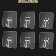FREEYIO785BH 1/6PCS Seamless Adhesive Hook Strong Kitchen Holder Transparent Household Wall Rack