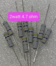 10BUAH RESISTOR 2WATT 4.7 OHM 2 WATT 4R7 4.7OHM 47 OHM 2W