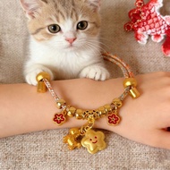 Cute Cat Lucky Necklace Gold Jewelry Cute Collar Cat Collar Pet Necklace Dog Collar Dog Necklace Cut