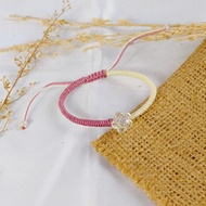 HANDMADE WOMEN'S CLOTH BRACELET BY MEIIN 0772 localgreen pearl 0775 2sidepinkwhite