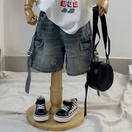Boys' cargo jeans - streetstyle box bag Q337 cargo jeans budak lelaki