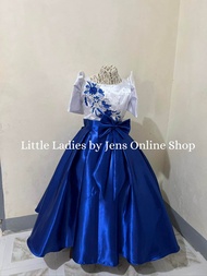 Kids Modern Filipiniana  satin fabric gown Perfect for Buwan ng wika and other school events