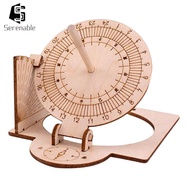 [Serenable] Equatorial Sundial Clock DIY Wooden Building Easily Install Experiment Equipment Learnin