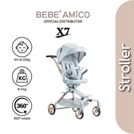 Bebe Amico Dual Two Ways Facing Stroller X7 With 360 Rotation Seat