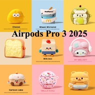 For airpodspro3 2025 protective case AirPods 3 protective case cute butter bear aipods4 bluetooth he