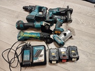 Makita 牧田 18V 電動工具套裝 鎚鑽 磨機 充電器 電池