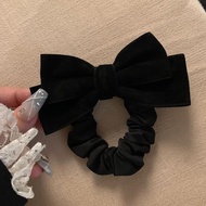 O1352 Black Bow Large Hair Tie French Style High Quality Accessories