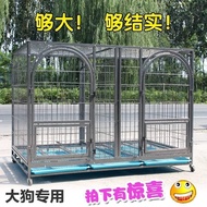 Dog Cage Children Large Dog Two Dogs Dog Cage Children Double Room with Partition Household Double Door Dog Cage Alaska