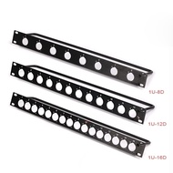 Rack Patch Panel 8 12 16 Way Channel 1U Flight Case Mount For XLR Connecctor Male Female SpeakOn Aud