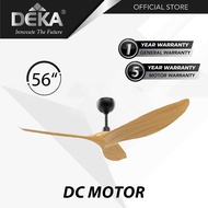 DEKA Brama Series 56-Inch Pinewood/Walnut Ceiling Fan with Remote Control