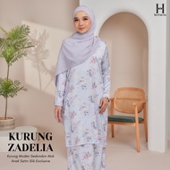 HERNES BAJU KURUNG MODEN ZADELIA DEWASA LUXE SATIN CREPE EXCLUSIVE PRINTED IRONLES BAJU KURUNG DEWAS