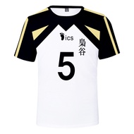 LZ59 Haikyuu!! Cosplay Costume Short Sleeve Fukurodani T-shirt High School Akaashi Keiji Bokuto Tee 