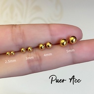 Puer acc S925 Silver Needle Golden Beanie Earrings S925 Silver Needle Golden Beanie Earrings