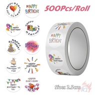 ❉ Happy Birthday Series 02. Kids Rewards Stickers ❉ 500Pcs/Roll DIY Diary Scrapbooking Sealing Label
