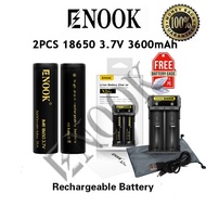 ENOOK Original 18650 Rechargeable Battery lithium battery 3.7v 3600mAh 35A Free Battery box