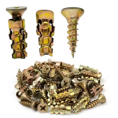 Hinge Repair Screws Kit 6x14mm Expansion Anchor for Door Stripped Hole Wood Cabinet Heavy Duty Threa