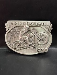 HARLEY DAVIDSON FINE PEWTER BELT BUCKLE 1930 HILLCLIMBER 哈利 1930 登山者電單車皮帶扣
