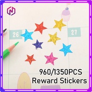 960/1350pcs Star Laser Stickers For Kids Kindergarten Children Reward Children's Reward Sticker