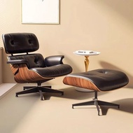 Eames high-end genuine leather single sofa chair, living room lounge chair, recliner, customizable