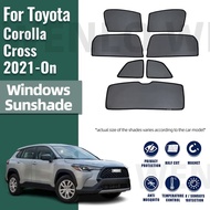 Car Sunshade For Toyota Corolla Cross 2020 2021 2022 2023 2024 Magnetic Car Sunshade Front Windshield Mesh Curtain Rear Side Window Sun Shade