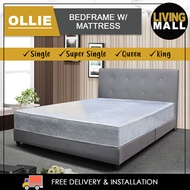 Living Mall Ollie Fabric Divan Bed Frame With 8 inch Mattress Package - All Sizes Available