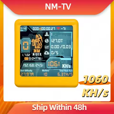 BTC Solo Lottery Miner for computer nerd Smart TV Hashrate1060KH/s ESP32 gift home silent Desktop Cl