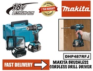 MAKITA DHP487RFJ 18V 13mm (1/2”) Cordless Hammer Driver Drill Brushless c/w 2 no 3.0AH Batteries