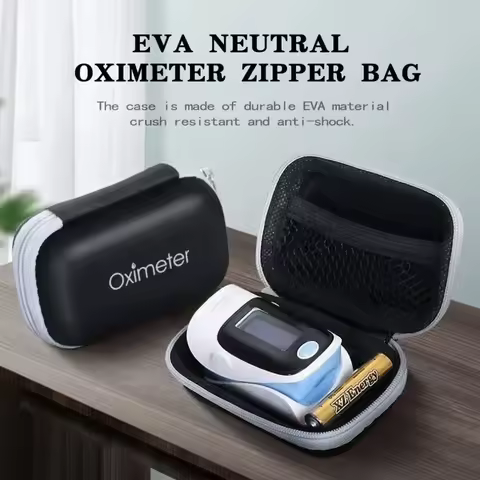 Hard EVA Pulse Oximeter Storage Case Portable Zipper Carrying Bag Protective Box for Fingertip Oxime