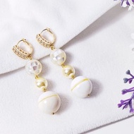 稀有一線黃金硨磲 黃金貝珠 招財 大寶石耳環 客製 禮物 獨家原創