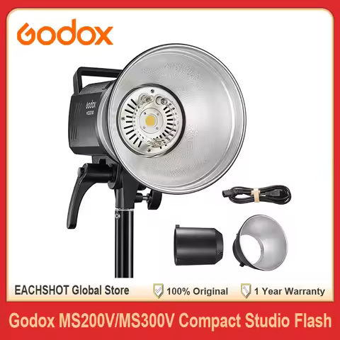 Godox MS200V 200W MS300V 300W LED Studio Flash 2.4G Wireless Receiver Lightweight Compact Bowens Mou