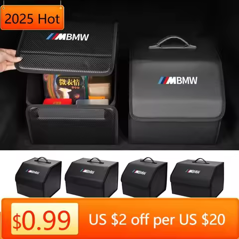 2025 New Car Trunk Organizer Folding Stowing Tidying Emergency Box For BMW F30 E36 F20 E87 E70 E91 E