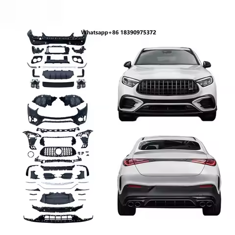 For 2024 GLC Coupe C254 Upgrade GLC43 A-MG Bodykit Front Bumper Grille Diffuser Exhaust Tips Black S