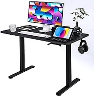 Lifetime Home Height Adjustable 44 Inches Manual Standing Desk - Ultra Durable Home Office Large Rectangular Computer or Laptop Sit Stand Workstation Table - 44 x 24 inches - Black