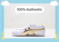 Authentic Onitsuka Tiger MEXICO66 men's and women's casual shoes sports shoes white gold