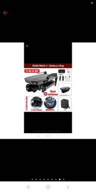 drone gps murah lipat sg907 max  3axis gimbal kamera 4k bonus tas