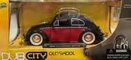 JADA 1959 VW VOLKSWAGEN BEETLE DUB CITY OLDSKOOL BLACK / RED 1:24 RACK ADJUSTABLE
