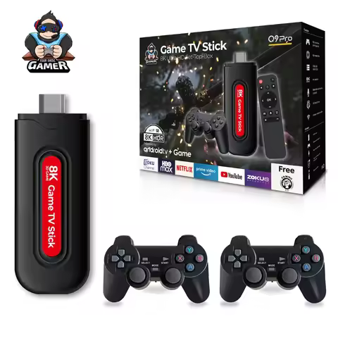 NEW Q9pro 5G android HDMI-compatib USB mini game stick 3D 4k ideo game 2.4G wireless two player supp