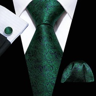 แบร์รี่ .Wang ชุดกระดุมข้อมือแน่นผ้าไหมสีเขียวมิ้นท์สีเขียวผ้าแจ็คการ์ดสีฟ้ามะกอกสำหรับงานแต่งงานของขวัญทางธุรกิจ