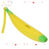 WINTE Banana Zero Wallet, Yellow 2.36*7.87 Inch Silicone Pen Bag, Multifunctional Silicone Banana Sh