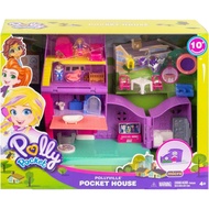 Polly Pocket Doll House with Miniature Dolls, Toys Bicycle and Furniture Accessories, Transformed in