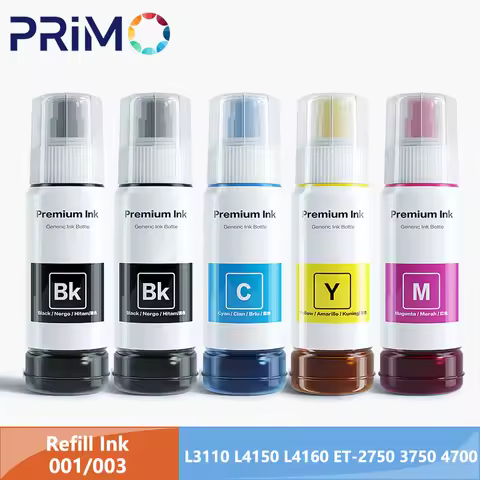 Refill Ink 70ml Dye for Epson L3150 EcoTank L3110 L4150 L4160 ET-2750 3750 4700 4750 2720 101 102 10