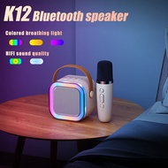 K12 Wireless Bluetooth Speaker with Microphone Dual Karaoke Speaker 3D Stereo Amplifier Mini Speaker